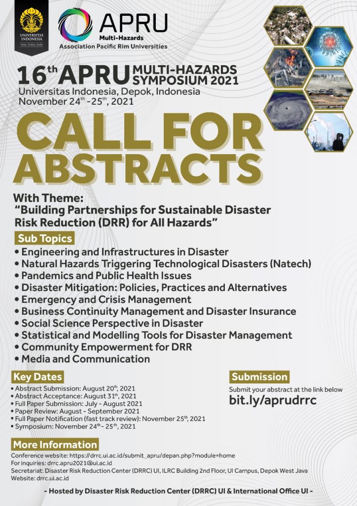 Call for Abstract 16th APRU MULTIHAZARDS SYMPOSIUM